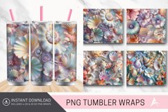 3D Colorful Seashells Floral Tumbler Wrap Product Image 1