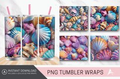 3D Colorful Seashells Tumbler Wrap Product Image 1