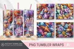 3D Colorful Seashells Tumbler Wrap Product Image 1