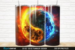 3D Colorful Sun Moon Ying Yang 20/30oz Skinny Tumbler Product Image 1
