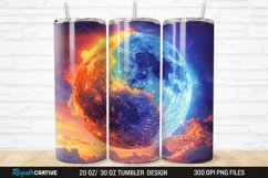 3D Colorful Sun Moon Ying Yang 20/30oz Skinny Tumbler Product Image 1