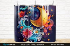 3D Colorful Sun Moon Ying Yang 20/30oz Skinny Tumbler Product Image 1
