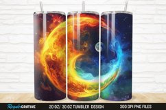 3D Colorful Sun Moon Ying Yang 20/30oz Skinny Tumbler Product Image 1