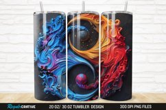 3D Colorful Sun Moon Ying Yang 20/30oz Skinny Tumbler Product Image 1