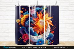 3D Colorful Sun Moon Ying Yang 20/30oz Skinny Tumbler Product Image 1