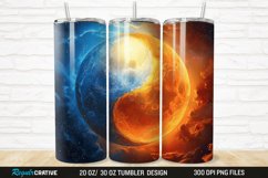 3D Colorful Sun Moon Ying Yang 20/30oz Skinny Tumbler Product Image 1