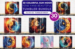 3D Colorful Sun Moon Ying Yang Beautiful Tumbler Bundle Product Image 1