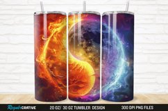 3D Colorful Sun Moon Ying Yang 20/30oz Skinny Tumbler Product Image 1