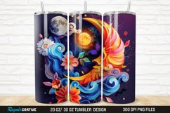3D Colorful Sun Moon Ying Yang 20/30oz Skinny Tumbler Product Image 1