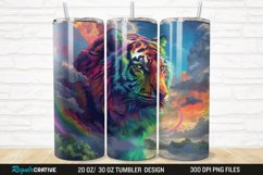 3D Colorful Tiger Rainbows Landscape 20/30oz Skinny Tumbler Product Image 1