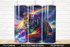 3D Colorful Tiger Rainbows Landscape 20/30oz Skinny Tumbler Product Image 1