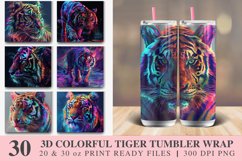3D Colorful Tiger Tumbler Wrap Bundle Product Image 1