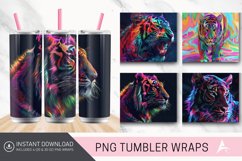 3D Colorful Tiger Tumbler Wrap Product Image 1