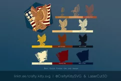 4th of July SVG, Patriotic Eagle SVG, 3D layered paper cut Product Image 2