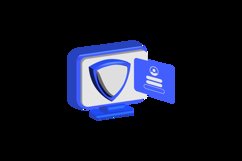 3d computer with data security design vector Product Image 2