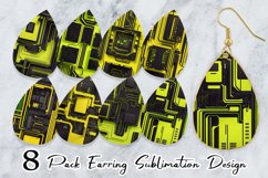 3D Connect Circuits Earring teardrop sublimation design Product Image 1