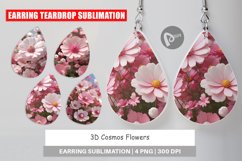 Earring Teardrop 3D Cosmos Flowers Product Image 1