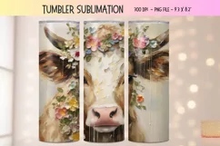 3d Cow Tumbler Wrap | 3d Animal Tumbler Sublimation Png