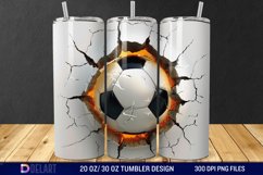 3D Cracked Hole Football Tumbler Wrap Product Image 1
