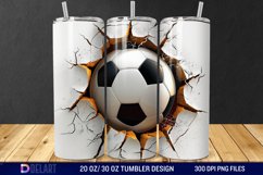 3D Cracked Hole Football Tumbler Wrap Product Image 1