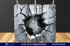 3D Cracked Hole Football Tumbler Wrap Product Image 1