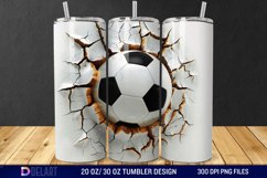 3D Cracked Hole Football Tumbler Wrap Product Image 1