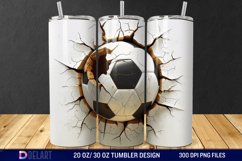3D Cracked Hole Football Tumbler Wrap Product Image 1