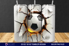 3D Cracked Hole Football Tumbler Wrap Product Image 1