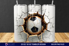 3D Cracked Hole Football Tumbler Wrap Product Image 1