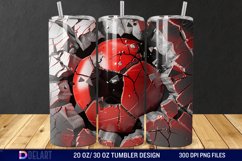3D Cracked Hole Football Tumbler Wrap Product Image 1