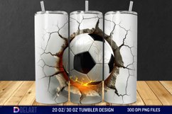 3D Cracked Hole Football Tumbler Wrap Product Image 1