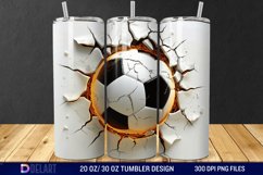 3D Cracked Hole Football Tumbler Wrap Product Image 1