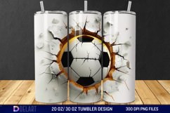 3D Cracked Hole Football Tumbler Wrap Product Image 1
