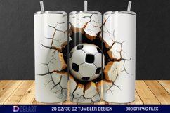 3D Cracked Hole Football Tumbler Wrap Product Image 1