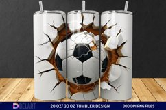 3D Cracked Hole Football Tumbler Wrap Product Image 1