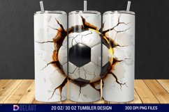 3D Cracked Hole Football Tumbler Wrap Product Image 1