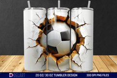 3D Cracked Hole Football Tumbler Wrap Product Image 1