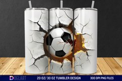 3D Cracked Hole Football Tumbler Wrap Product Image 1