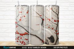 3D Crane Bird 20/30oz Skinny Tumbler Product Image 1