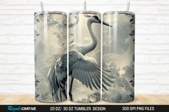 3D Crane Bird 20/30oz Skinny Tumbler Product Image 1