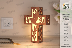 3D Cross Lamp Bundle Laser Cut. Wooden Decorated Cross SVG Product Image 10