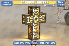 3D Cross Lantern Laser Cut| Christian Cross|Religious Symbol Product Image 1