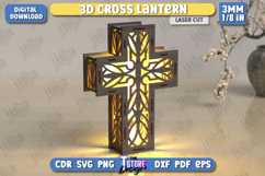 3D Cross Lantern Laser Cut| Christian Cross|Religious Symbol Product Image 1