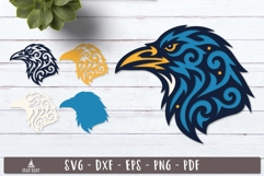 3d Crow Head Layered SVG Tribal Raven design