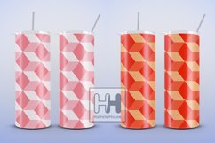 3D cube wall diagonal pattern skinny tumbler sublimation Product Image 4