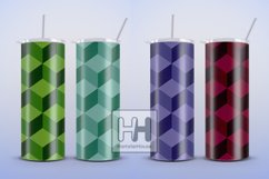 3D cube wall pattern, Skinny tumbler wrap sublimation bundle Product Image 3