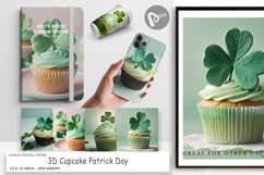 Digital Paper 3D Cupcake Patrick Day Product Image 1