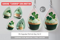 Earring Teardrop 3D Cupcake Patrick Day Product Image 1