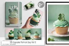 Digital Paper 3D Cupcake Patrick Day Product Image 1