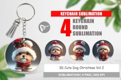 Keychain 3D Cute Dog Christmas Product Image 1